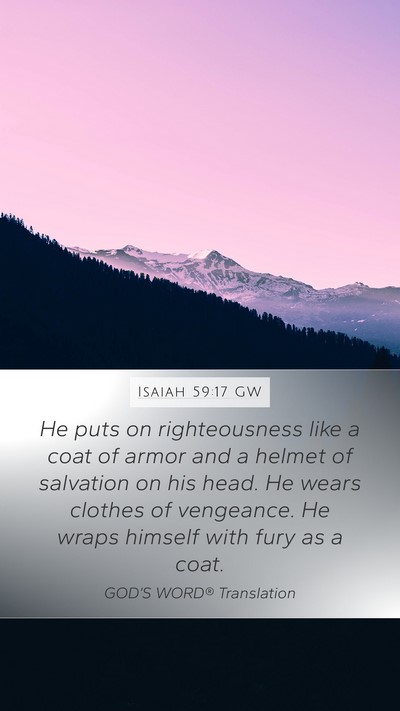 Isaiah 59:17 GW Bible Verse Image