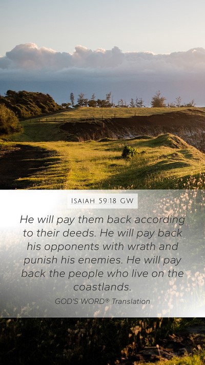 Isaiah 59:18 GW Bible Verse Image
