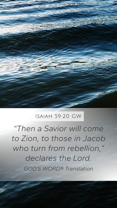 Isaiah 59:20 GW Bible Verse Image
