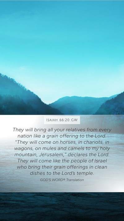Isaiah 66:20 GW Bible Verse Image