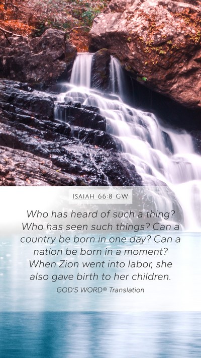 Isaiah 66:8 GW Bible Verse Image