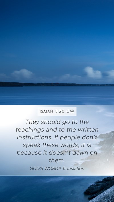 Isaiah 8:20 GW Bible Verse Image