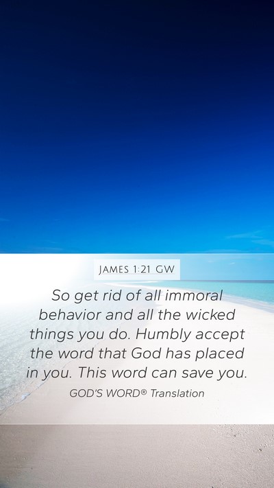 James 1:21 GW Bible Verse Image