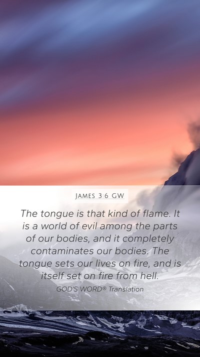 James 3:6 GW Bible Verse Image