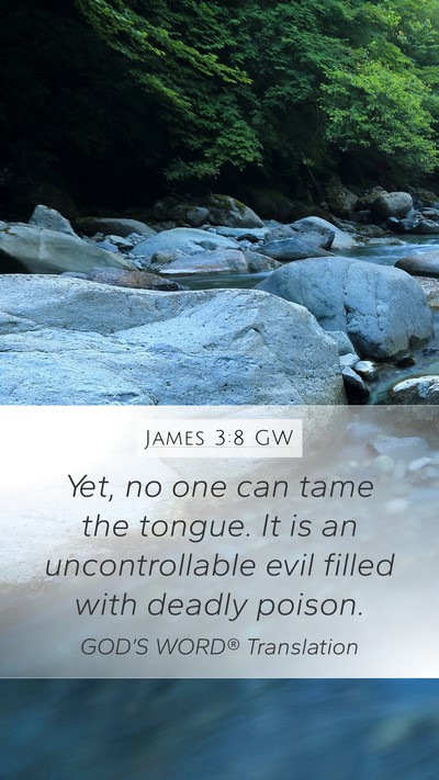 James 3:8 GW Bible Verse Image