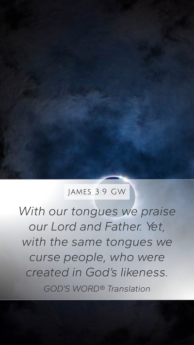 James 3:9 GW Bible Verse Image