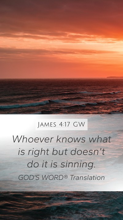 James 4:17 GW Bible Verse Image