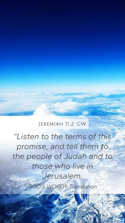 Jeremiah 11:2 GW Bible Verse Image