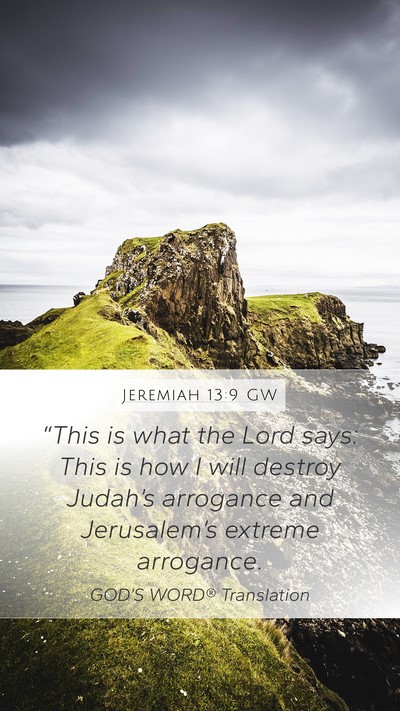 Jeremiah 13:9 GW Bible Verse Image