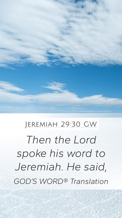 Jeremiah 29:30 GW Bible Verse Image