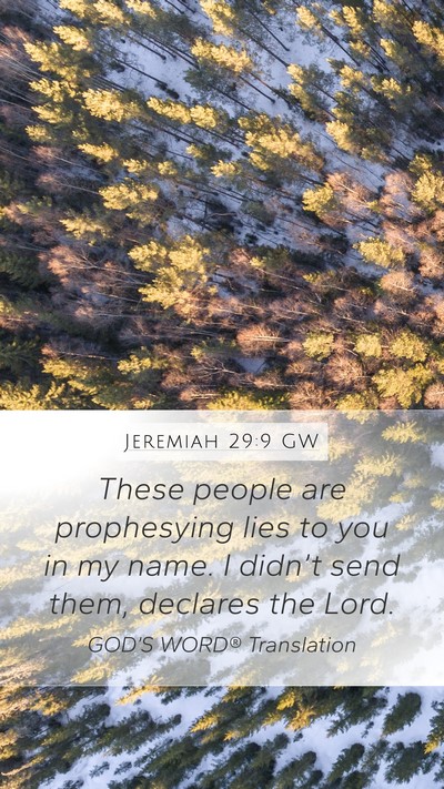 Jeremiah 29:9 GW Bible Verse Image