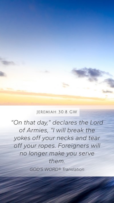 Jeremiah 30:8 GW Bible Verse Image