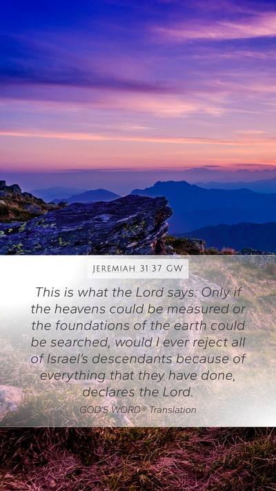 Jeremiah 31:37 GW Bible Verse Image