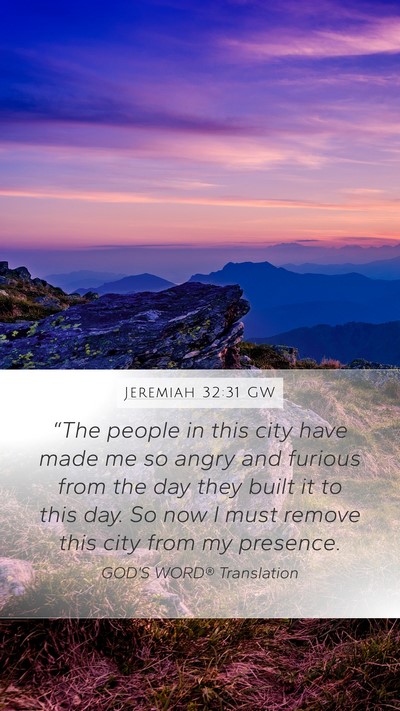 Jeremiah 32:31 GW Bible Verse Image
