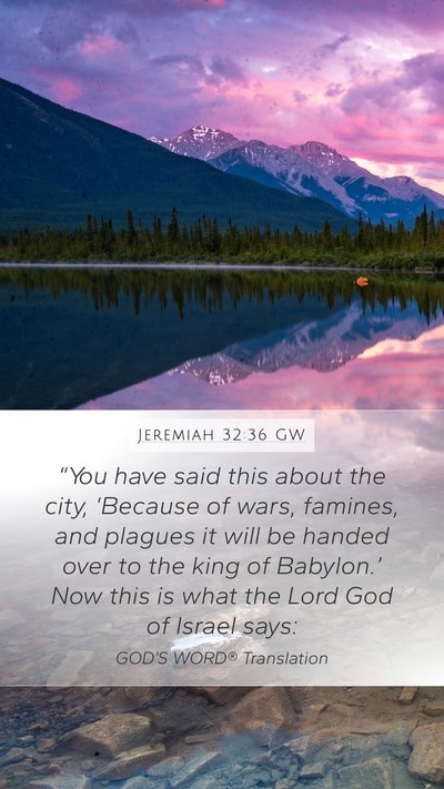Jeremiah 32:36 GW Bible Verse Image