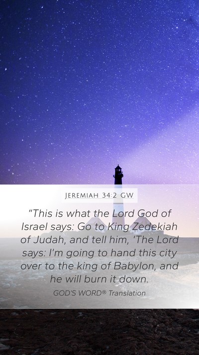 Jeremiah 34:2 GW Bible Verse Image