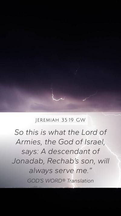 Jeremiah 35:19 GW Bible Verse Image
