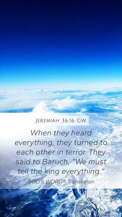 Jeremiah 36:16 GW Bible Verse Image