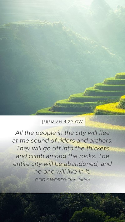 Jeremiah 4:29 GW Bible Verse Image