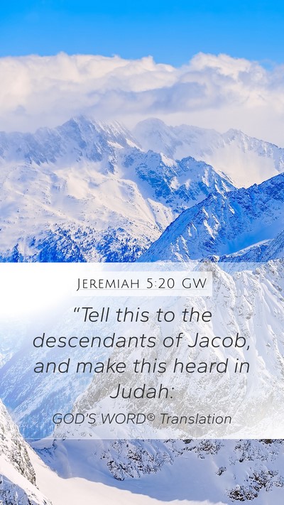 Jeremiah 5:20 GW Bible Verse Image