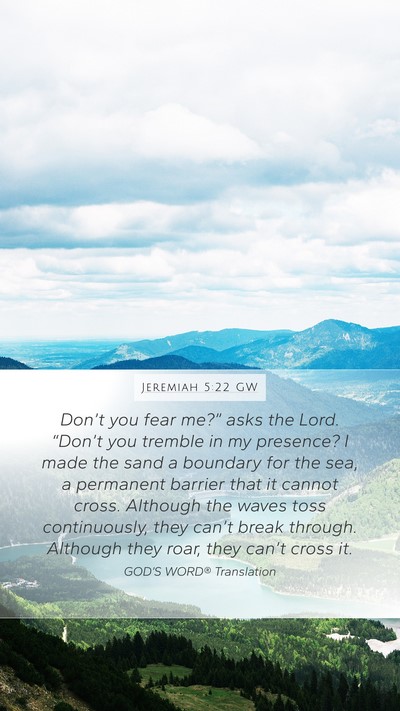 Jeremiah 5:22 GW Bible Verse Image