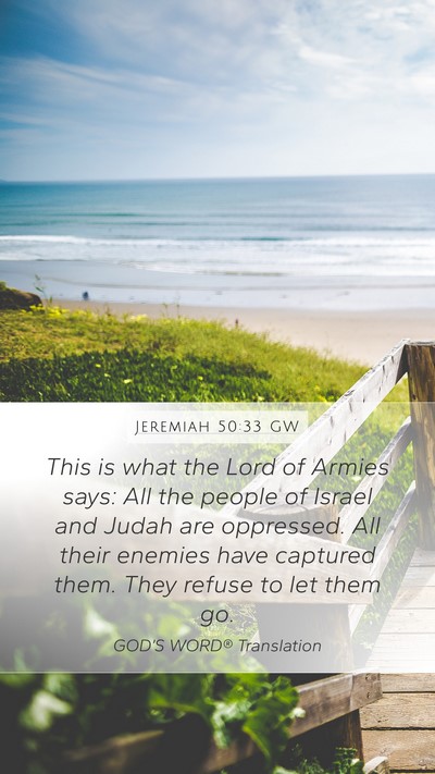 Jeremiah 50:33 GW Bible Verse Image