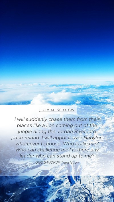 Jeremiah 50:44 GW Bible Verse Image