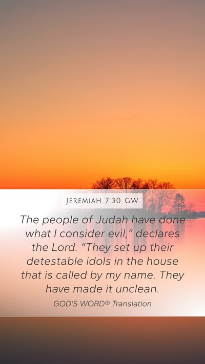 Jeremiah 7:30 GW Bible Verse Image