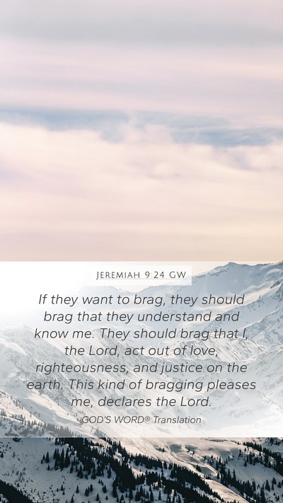 Jeremiah 9:24 GW Bible Verse Image