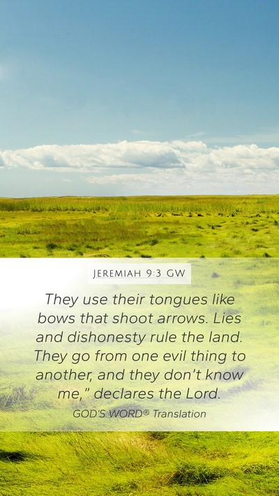 Jeremiah 9:3 GW Bible Verse Image