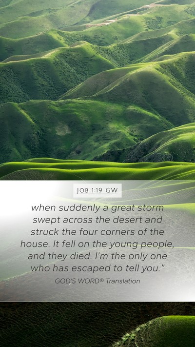 Job 1:19 GW Bible Verse Image