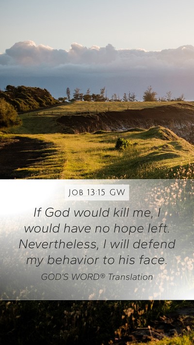 Job 13:15 GW Bible Verse Image