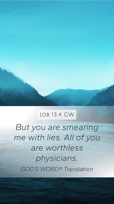 Job 13:4 GW Bible Verse Image