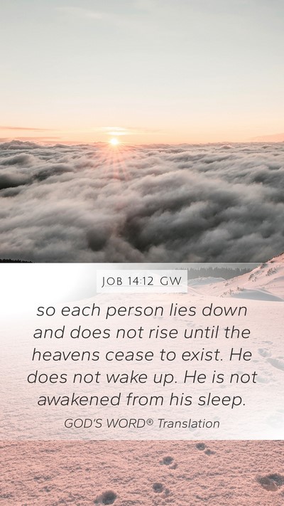 Job 14:12 GW Bible Verse Image