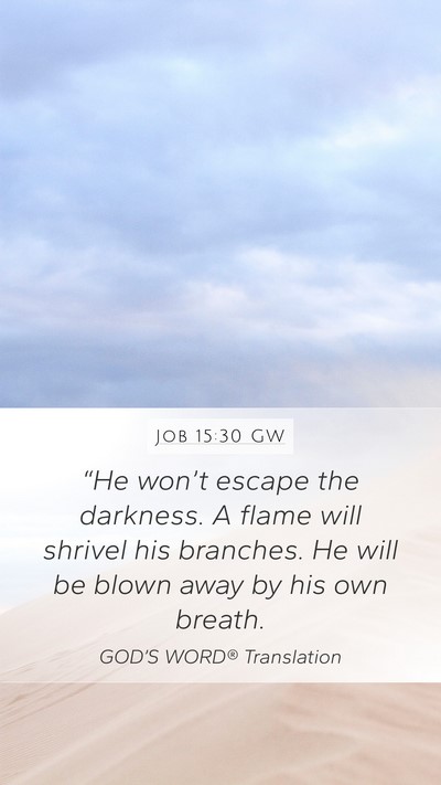 Job 15:30 GW Bible Verse Image