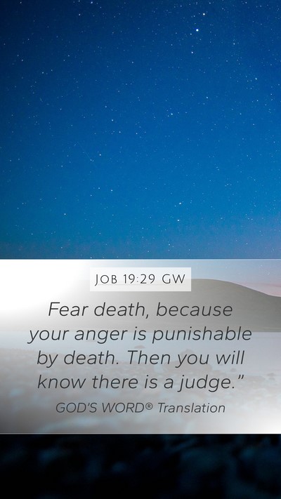 Job 19:29 GW Bible Verse Image