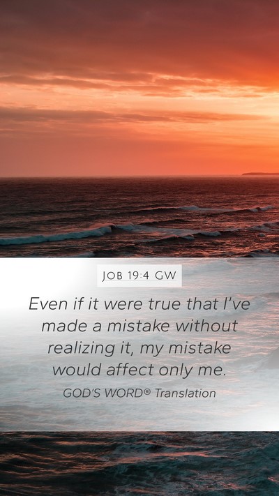 Job 19:4 GW Mobile Phone Wallpaper - Even if it were true that I’ve made a mistake - Mobile Bible Verse Wallpaper