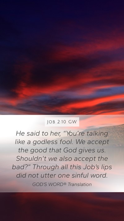 Job 2:10 GW Bible Verse Image