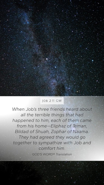 Job 2:11 GW Bible Verse Image