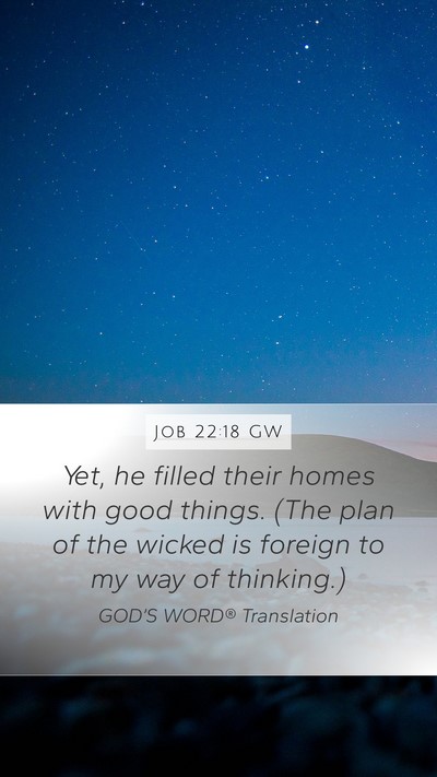 Job 22:18 GW Bible Verse Image