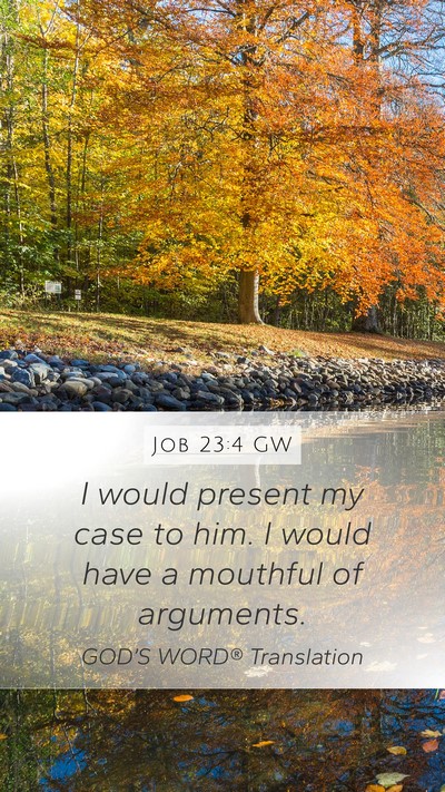Job 23:4 GW Bible Verse Image