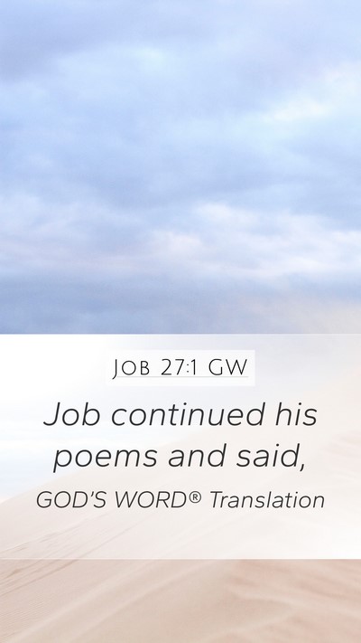 Job 27:1 GW Bible Verse Image