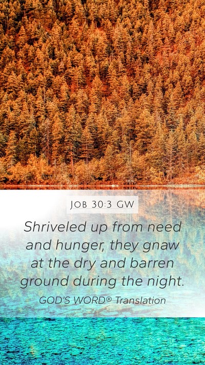 Job 30:3 GW Bible Verse Image