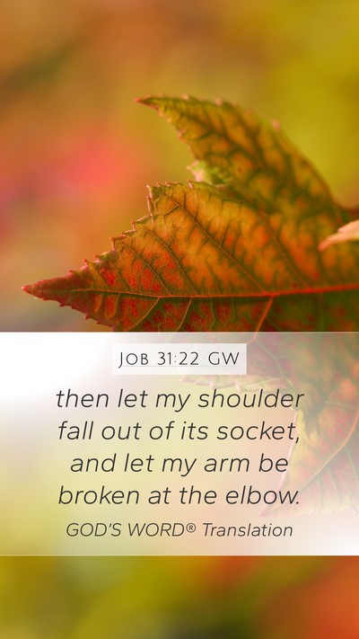 Job 31:22 GW Mobile Phone Wallpaper - then let my shoulder fall out of its socket, and - Mobile Bible Verse Wallpaper