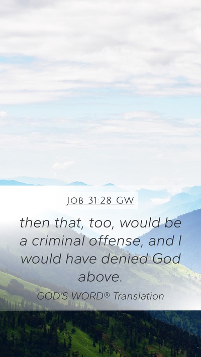 Job 31:28 GW Bible Verse Image