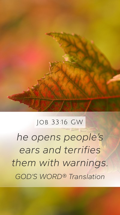 Job 33:16 GW Bible Verse Image