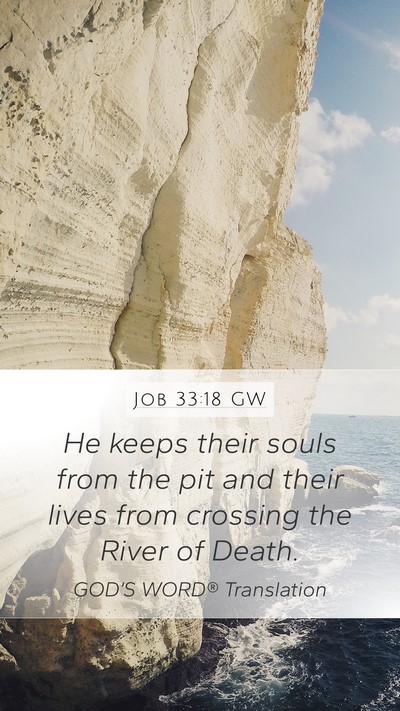 Job 33:18 GW Bible Verse Image