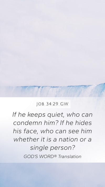 Job 34:29 GW Bible Verse Image