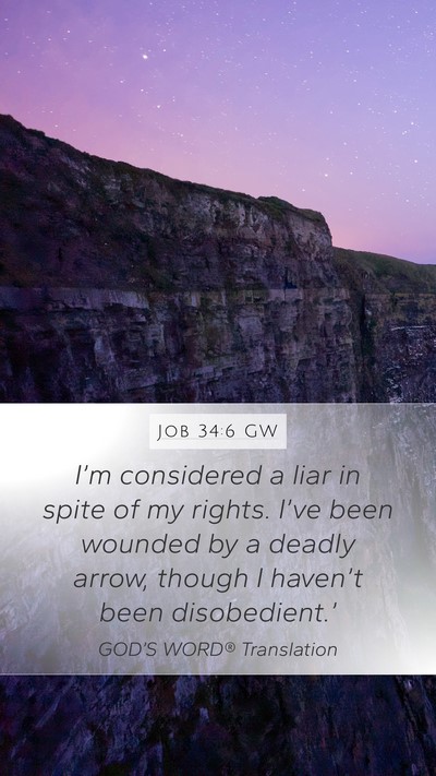 Job 34:6 GW Bible Verse Image