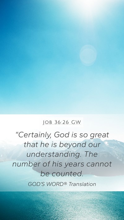 Job 36:26 GW Bible Verse Image
